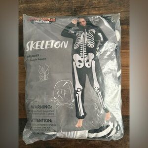 Spooktacular Creations Women's Skeleton Costume Pajama - Black and White Size L